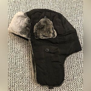 Faux fur black aviator hat size 60XL
